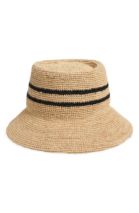Ellee Straw Packable Bucket Hat