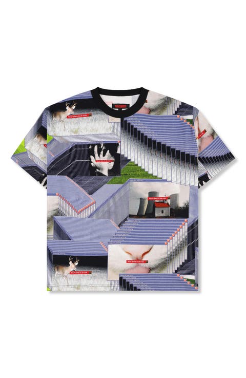 Crash Graphic Print Oversize Cotton T-Shirt