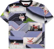 PLEASURES Crash Graphic Print Oversize Cotton T-Shirt