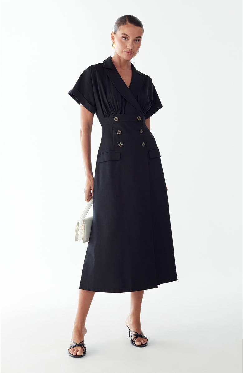 WILLA Elsie Midi Dress, Alternate, color, Black