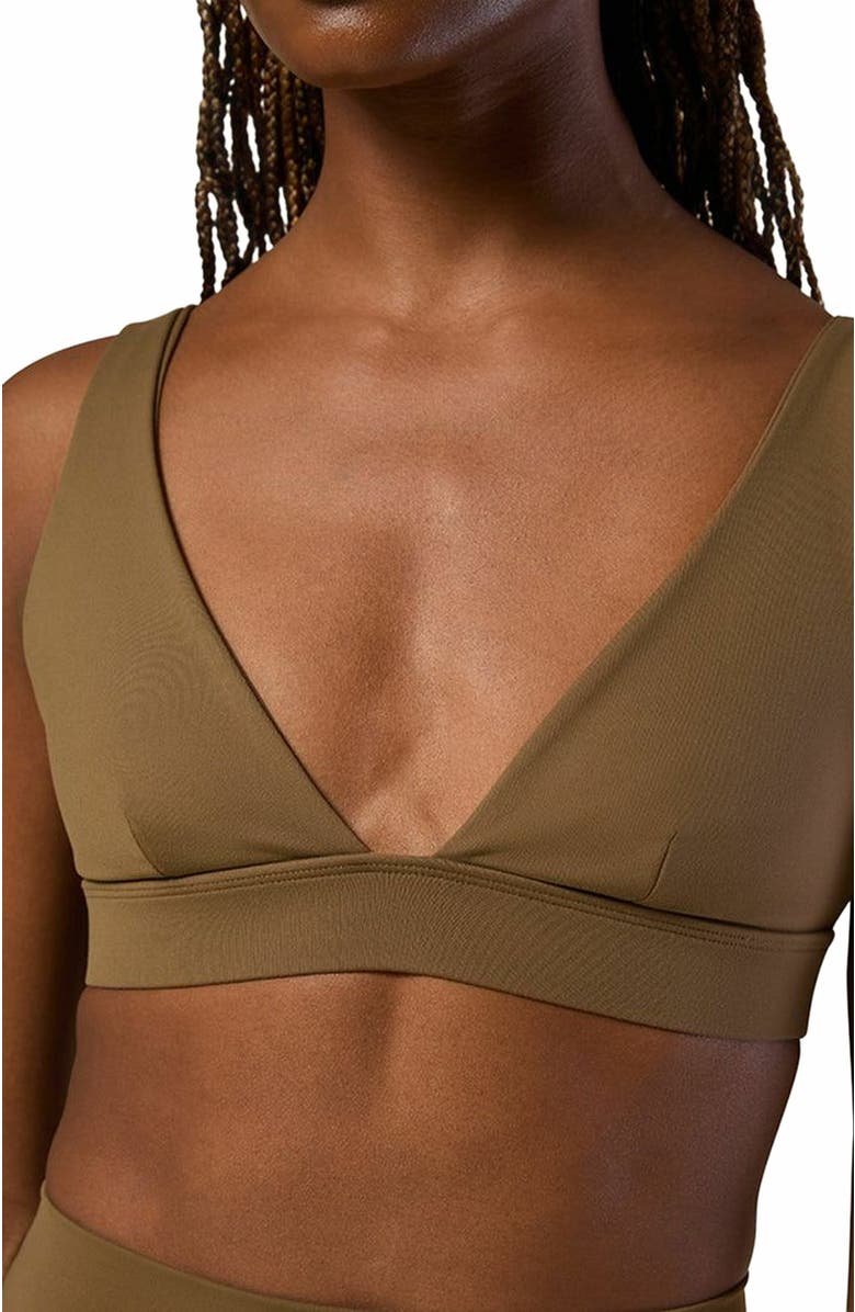 WeWoreWhat V-neck Bralette, Alternate, color, Kangaroo