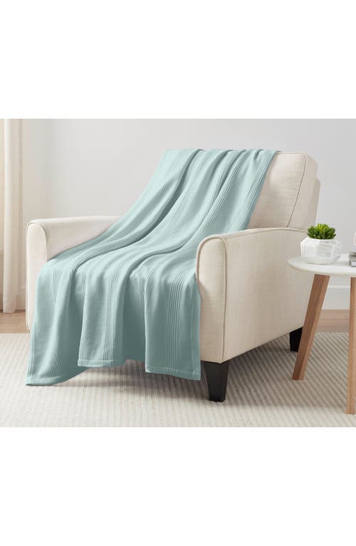 Vellux Textured Cotton Throw Blanket In Blue