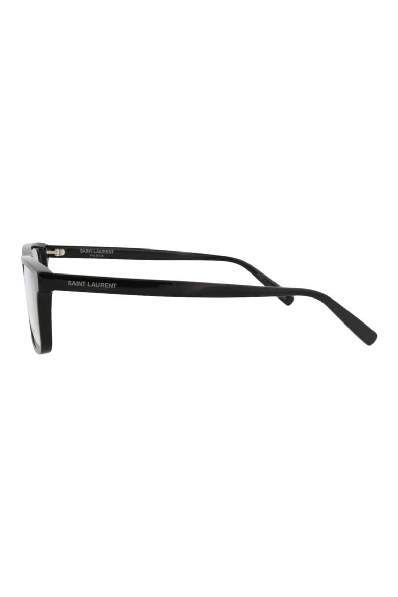 58mm Square Optical Glasses, Alternate, color, BLACK BLACK TRANSPARENT