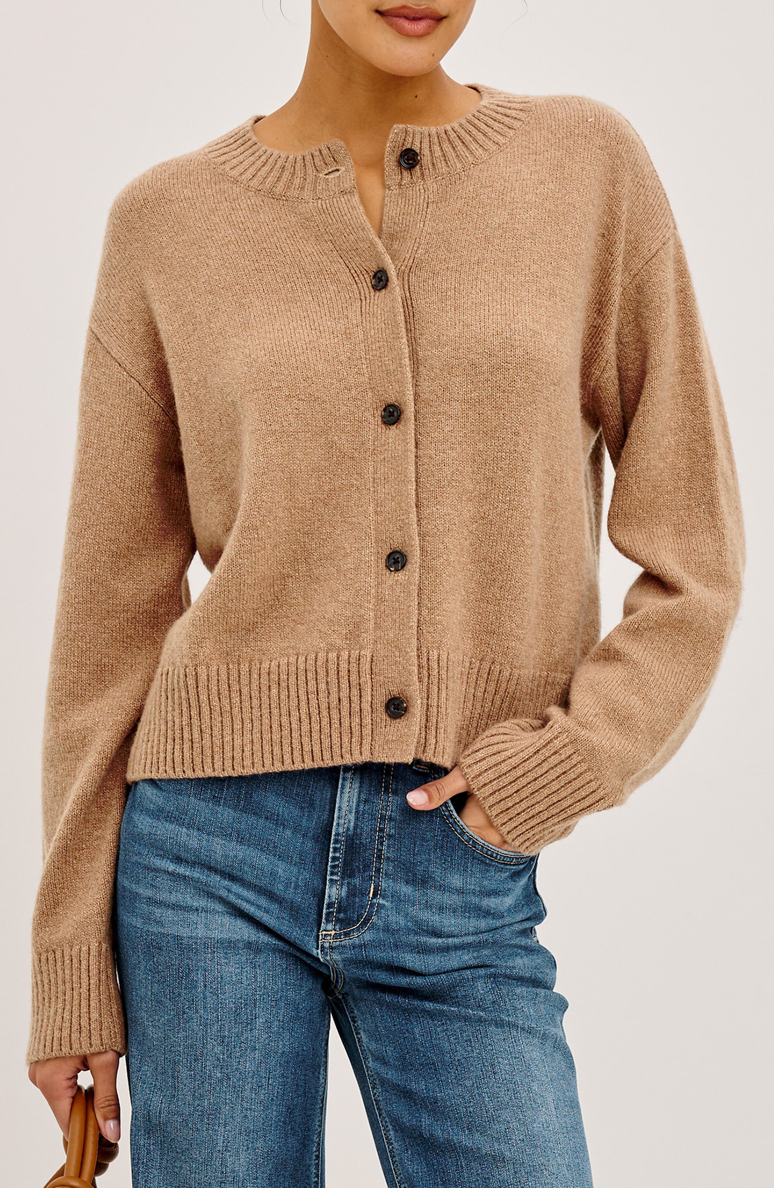 Rails Carre Cotton Blend Cardigan In Brown