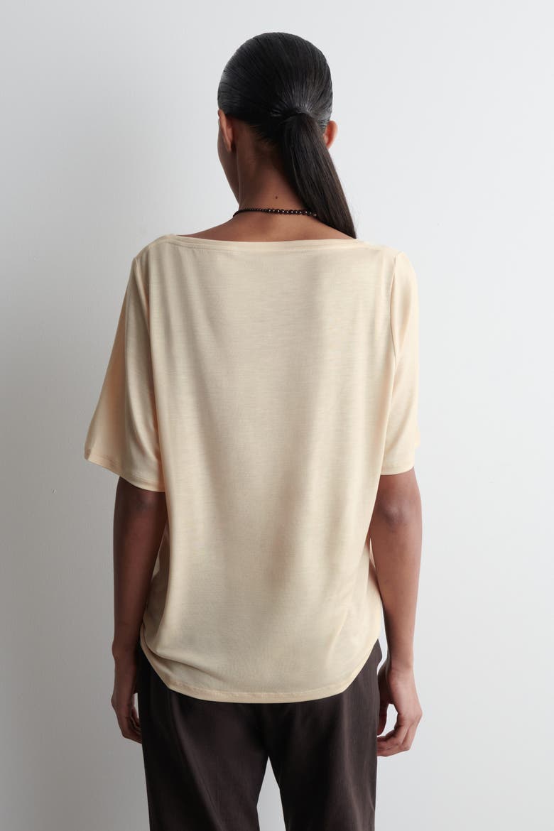 Relaxed Scoop-Neck T-Shirt, Alternate, color, LIGHT BEIGE