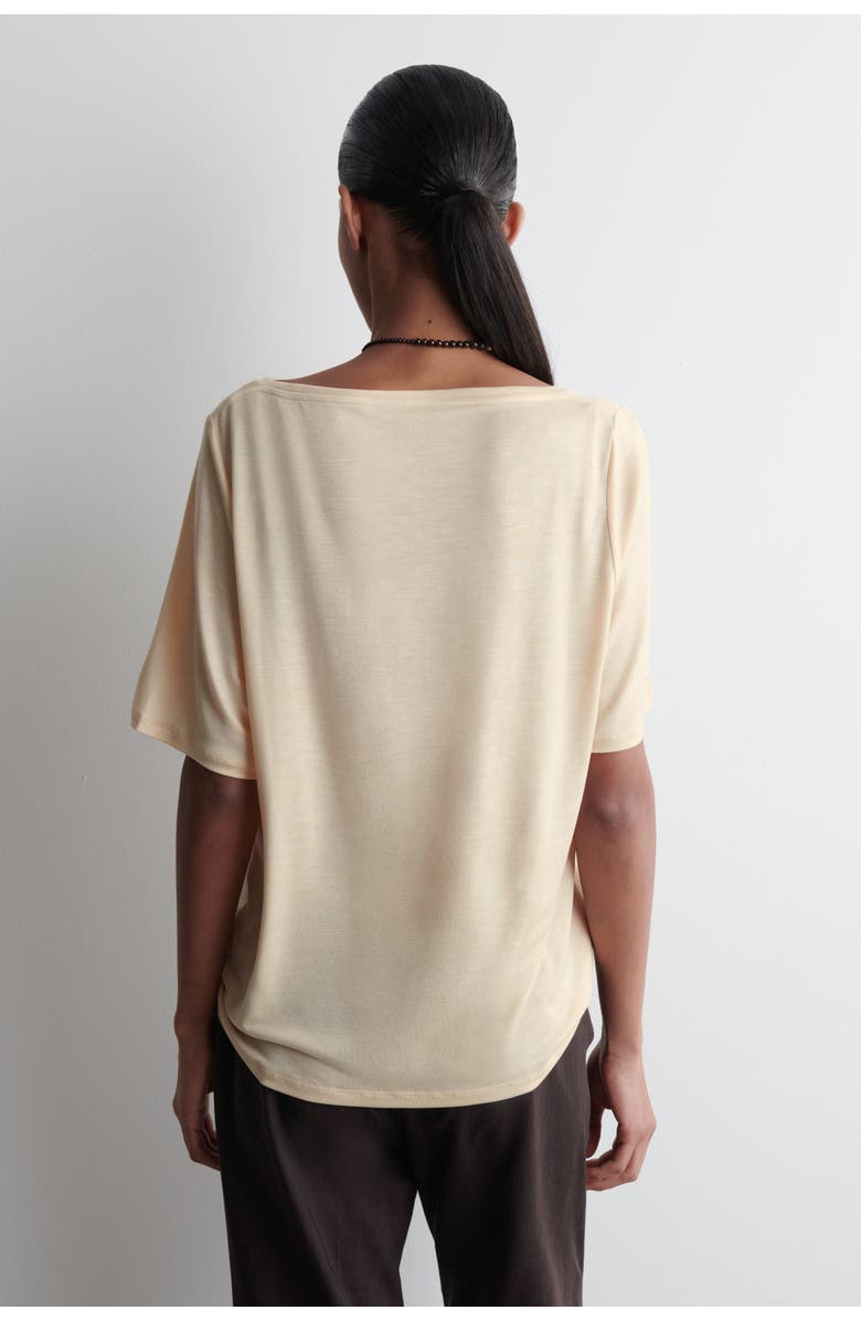 COS Relaxed Scoop-Neck T-Shirt, Alternate, color, Light Beige