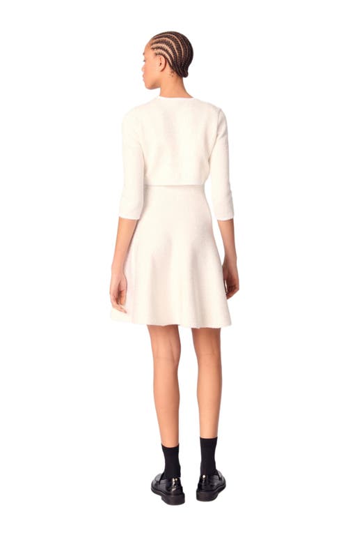 Maje Cropped Cardigan With Rhinestones In White