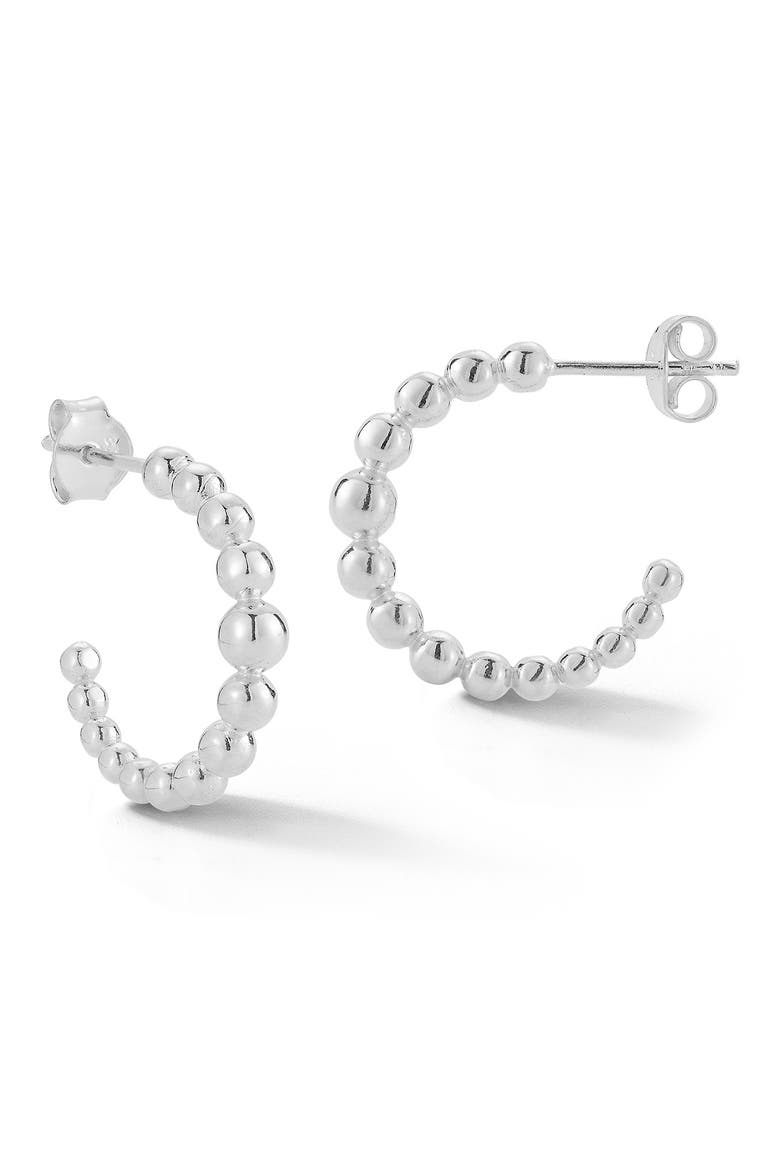 Bubble Hoop Earrings, Main, color, SILVER