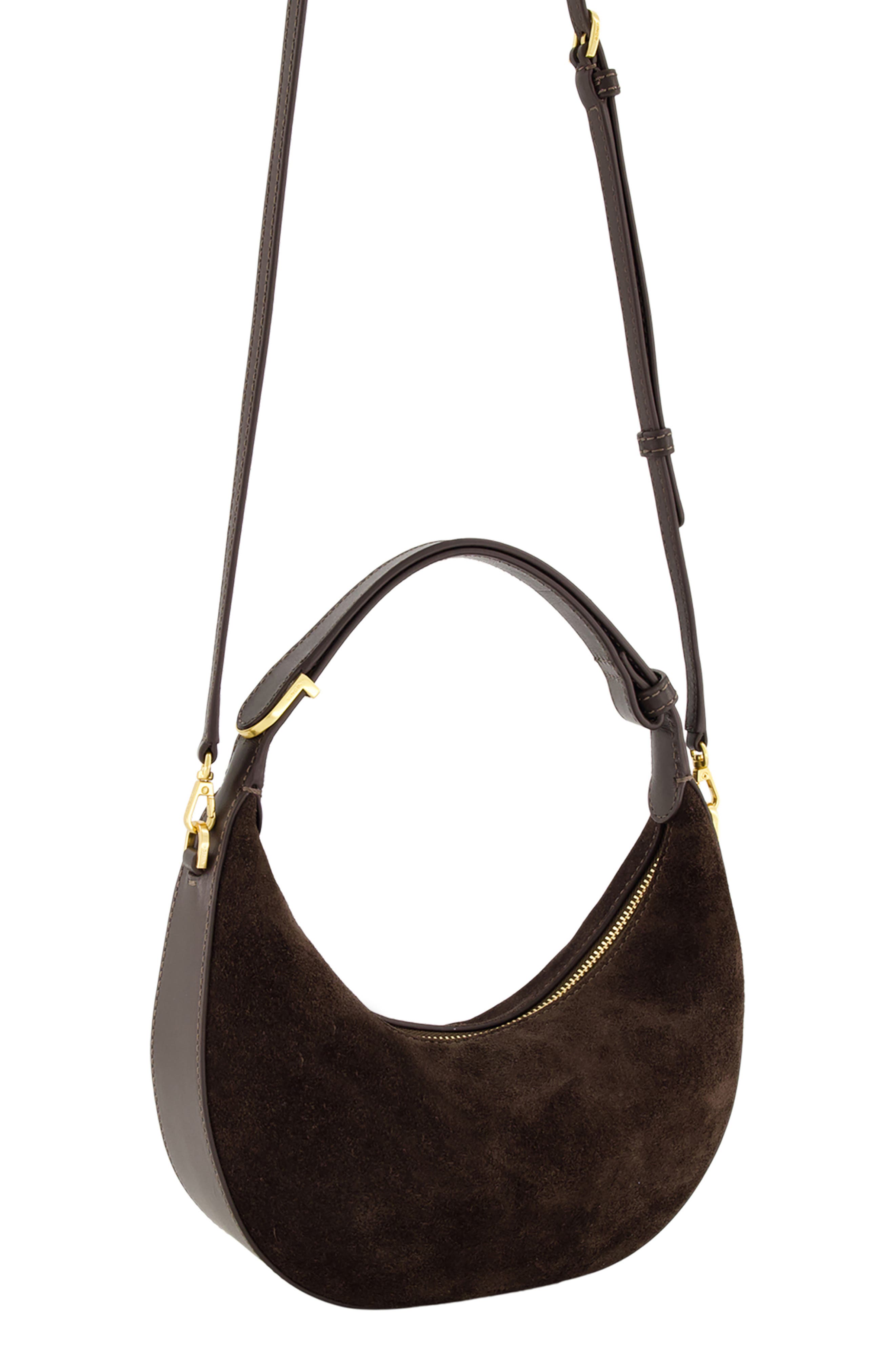 Mini Eris Suede Hobo Bag, Alternate, color, CACAO