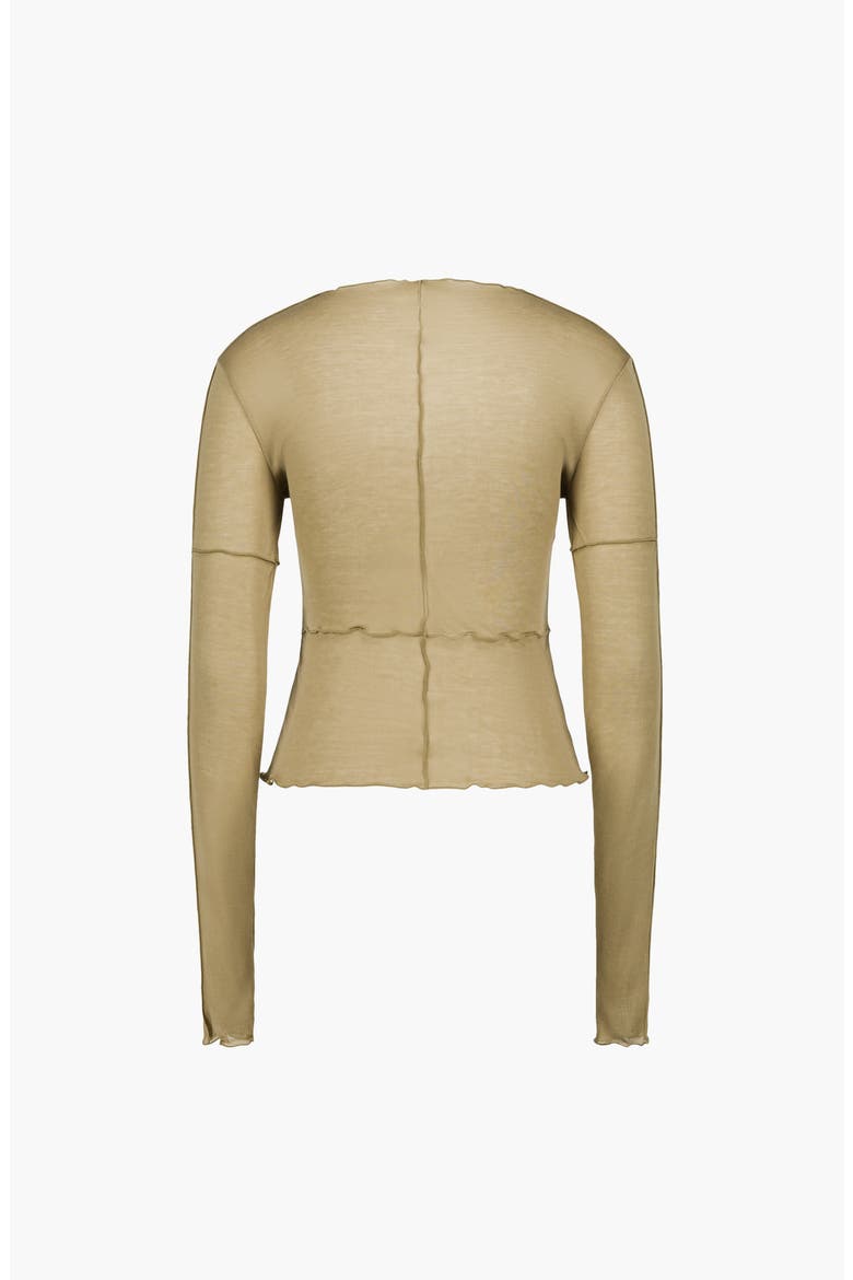 Lia Sheer Jersey Top, Alternate, color, Olive Green