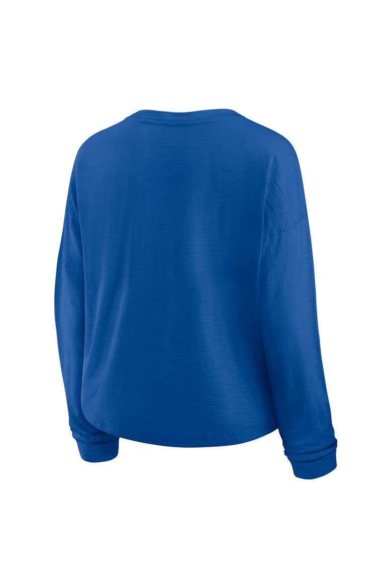 Women's Fanatics Blue New York Rangers Oversized All Out Effort Long Sleeve Henley T-Shirt, Alternate, color, Blue
