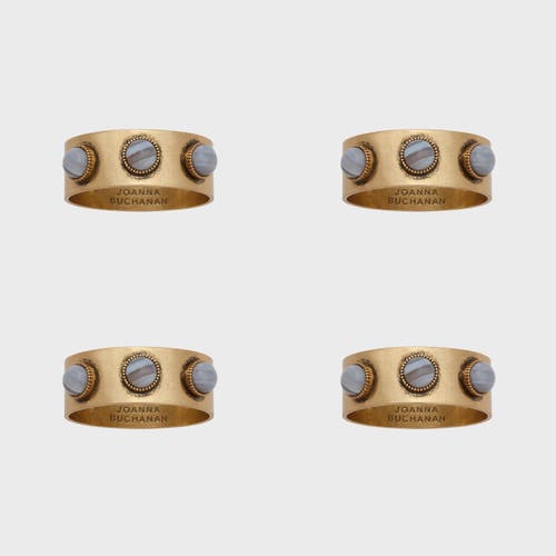 Joanna Buchanan Cabochon Napkin Rings, Set Of Four In Gold
