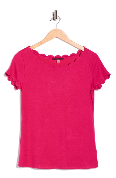 Scalloped Knit T-Shirt