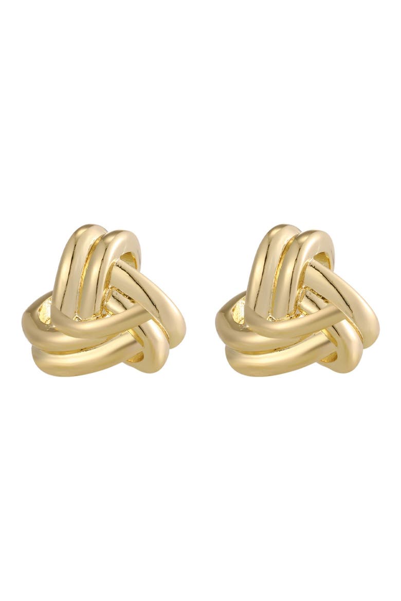 14K Gold Plated Knot Stud Earrings, Main, color, GOLD