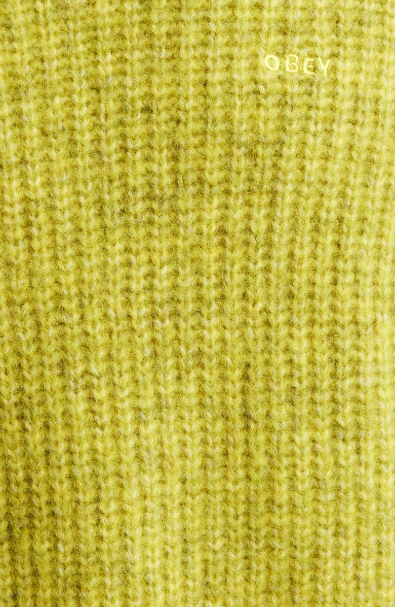 Obey Dexter Relaxed Sweater, Alternate, color, Chartreuse