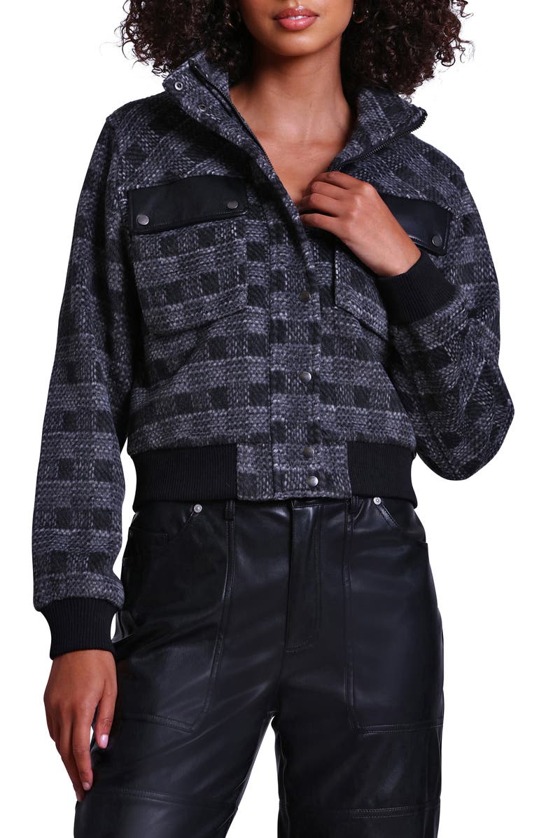 Avec Les Filles Plaid Bomber Jacket, Main, color,