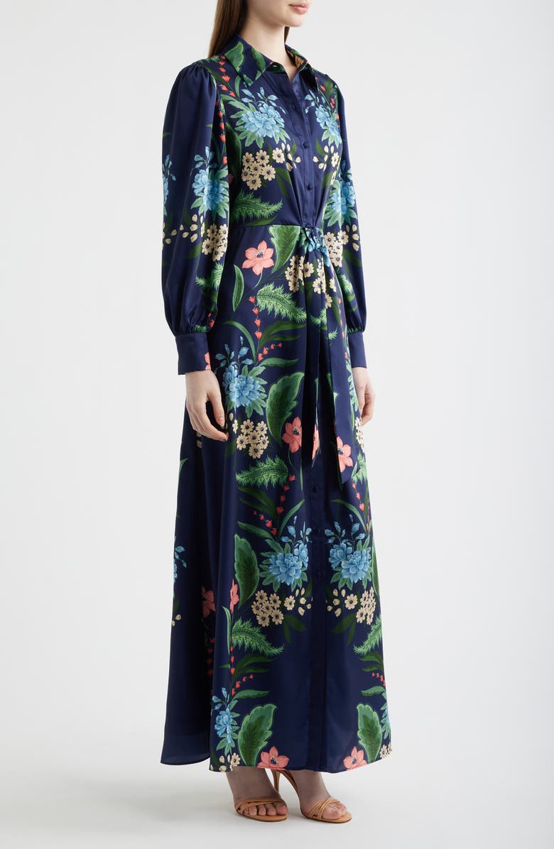 Julia Jordan Floral Print Long Sleeve Maxi Shirtdress, Alternate, color, 