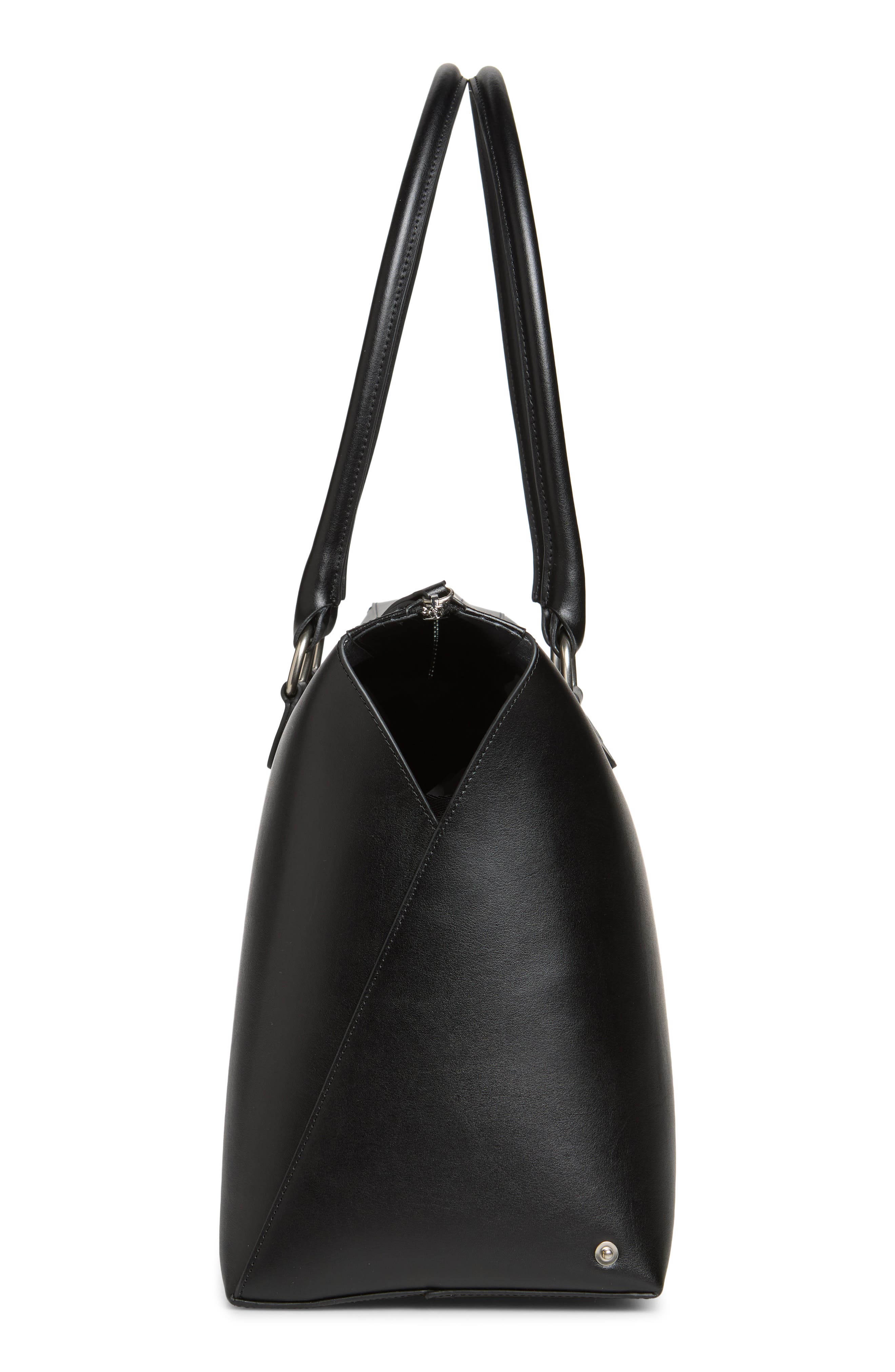 Travelling Leather Duffle Bag, Alternate, color, BLACK