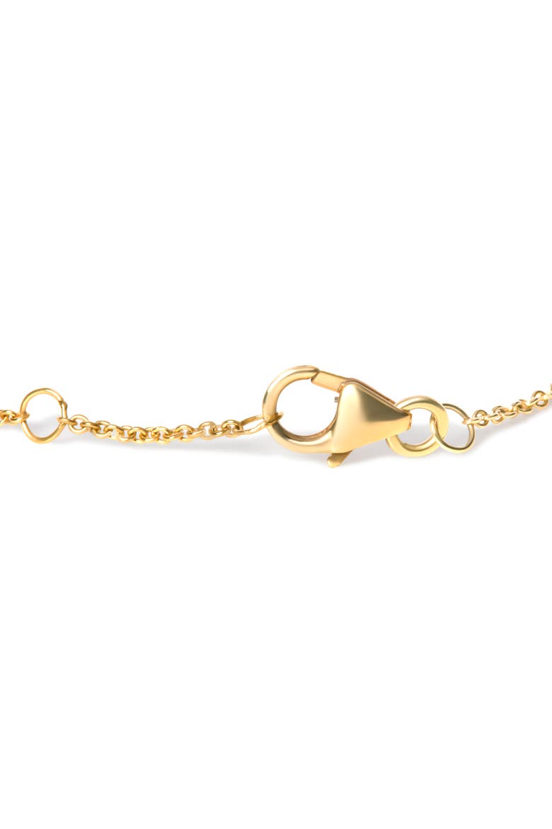 10K Yellow Gold Blue Sapphire and Diamond Accent Evil Eye Station Link Bracelet, Alternate, color, Yellow