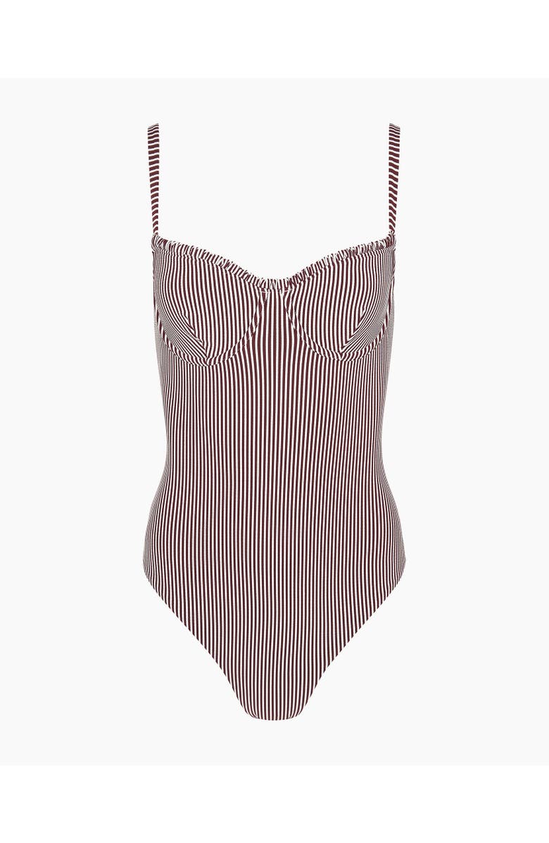 Onia Marilyn One-Piece, Alternate, color, Dark Cherry/White