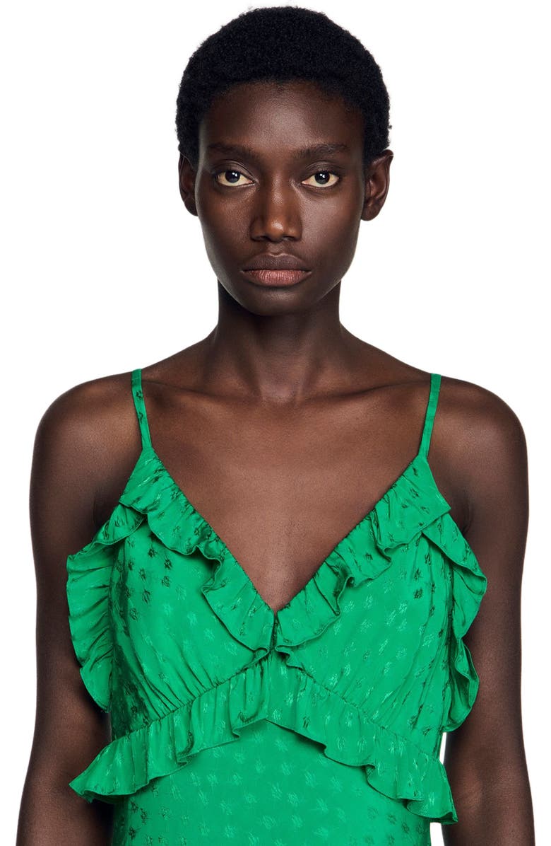 SANDRO Maxi dress with straps, Alternate, color, Green