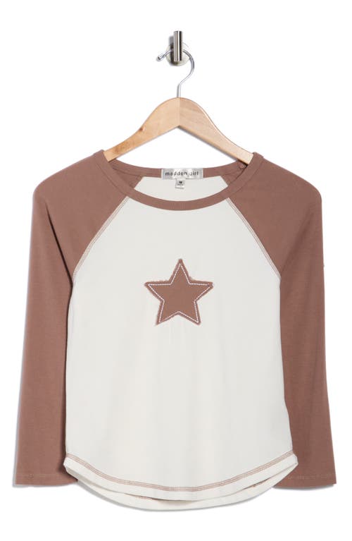 Madden Girl Patch Raglan Tee In White