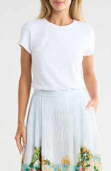 ELIE ELIE TAHARI Textured Crewneck Short Sleeve T-Shirt