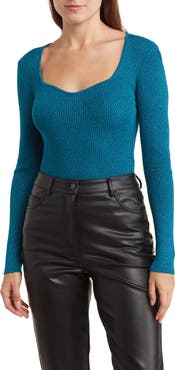 Blu Pepper Metallic Ribbed Sweater