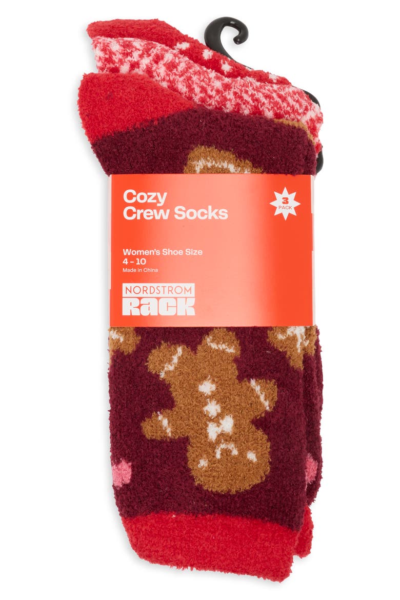 3-Pack Pattern Socks, Alternate, color, GINGERBREAD HOUSE MULTI
