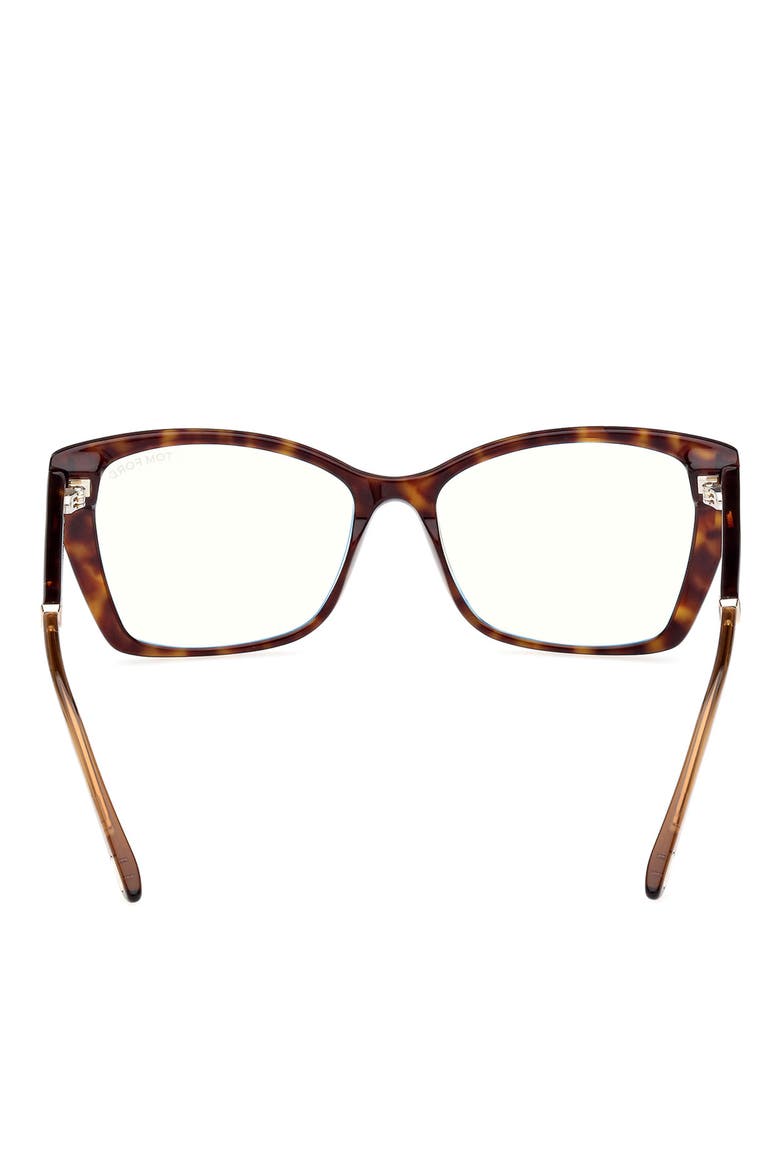 55mm Butterfly Blue Light Blocking Optical Glasses, Alternate, color, HAVANA ROSE GOLD / T LOGO