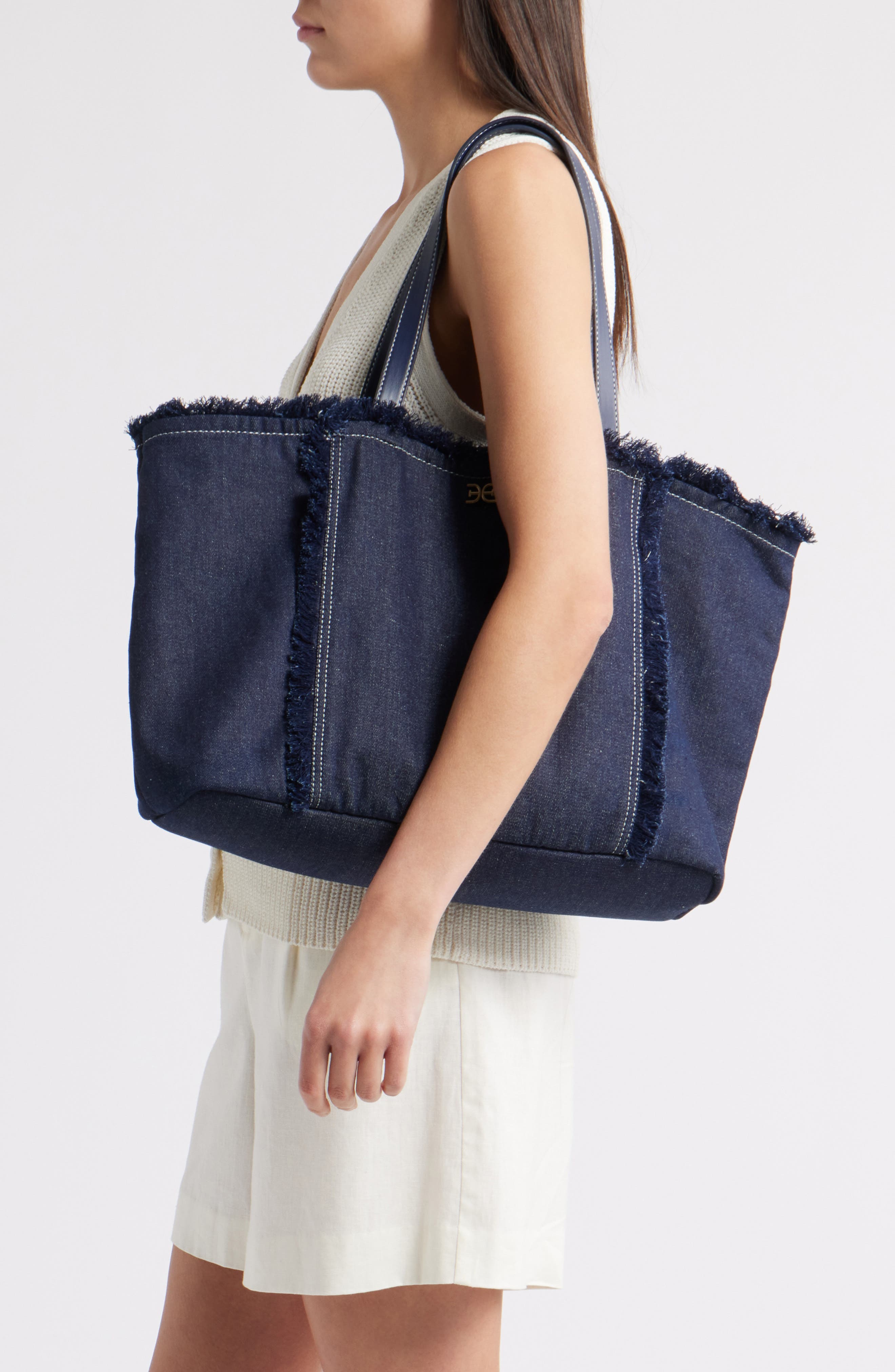 Sam Edelman Large Irina Reversible Denim Tote, Alternate, color, Denim