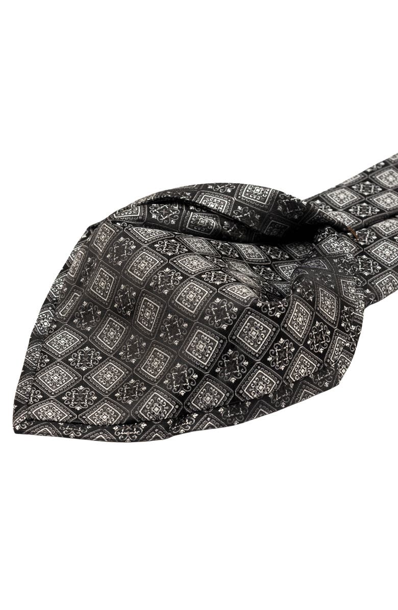 Elizabetta De Sica - Silk Jacquard Tie for Men, Alternate, color, Black