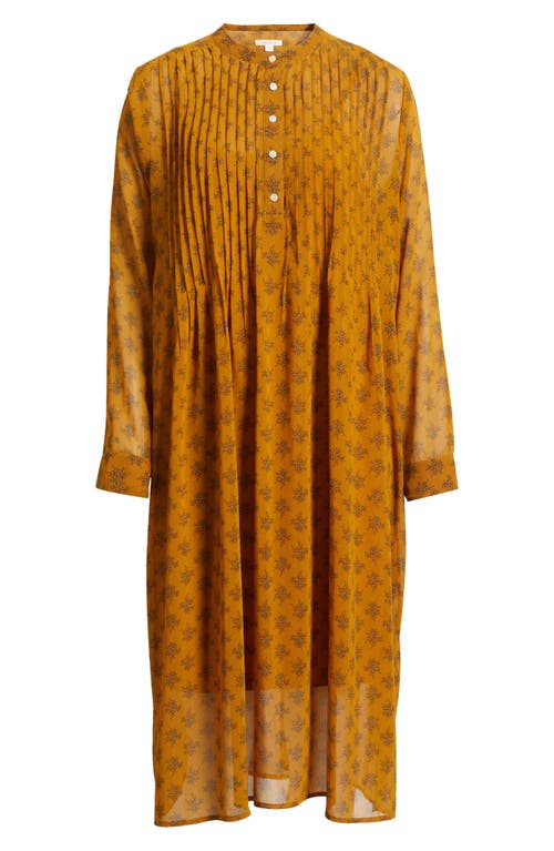 Shop Treasure & Bond Floral Print Long Sleeve Midi Dress In Brown- Navy Sprout Ditsy