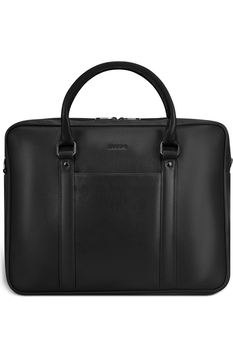 CHAMPS Onyx Leather Briefcase, Alternate, color, Black