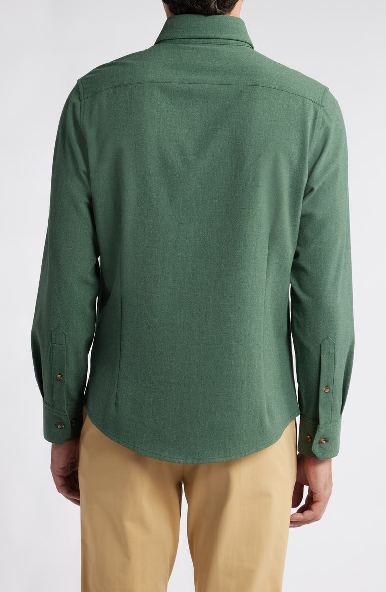 Mizzen+Main City Trim Fit Solid Stretch Flannel Button-Down Shirt, Alternate, color, 