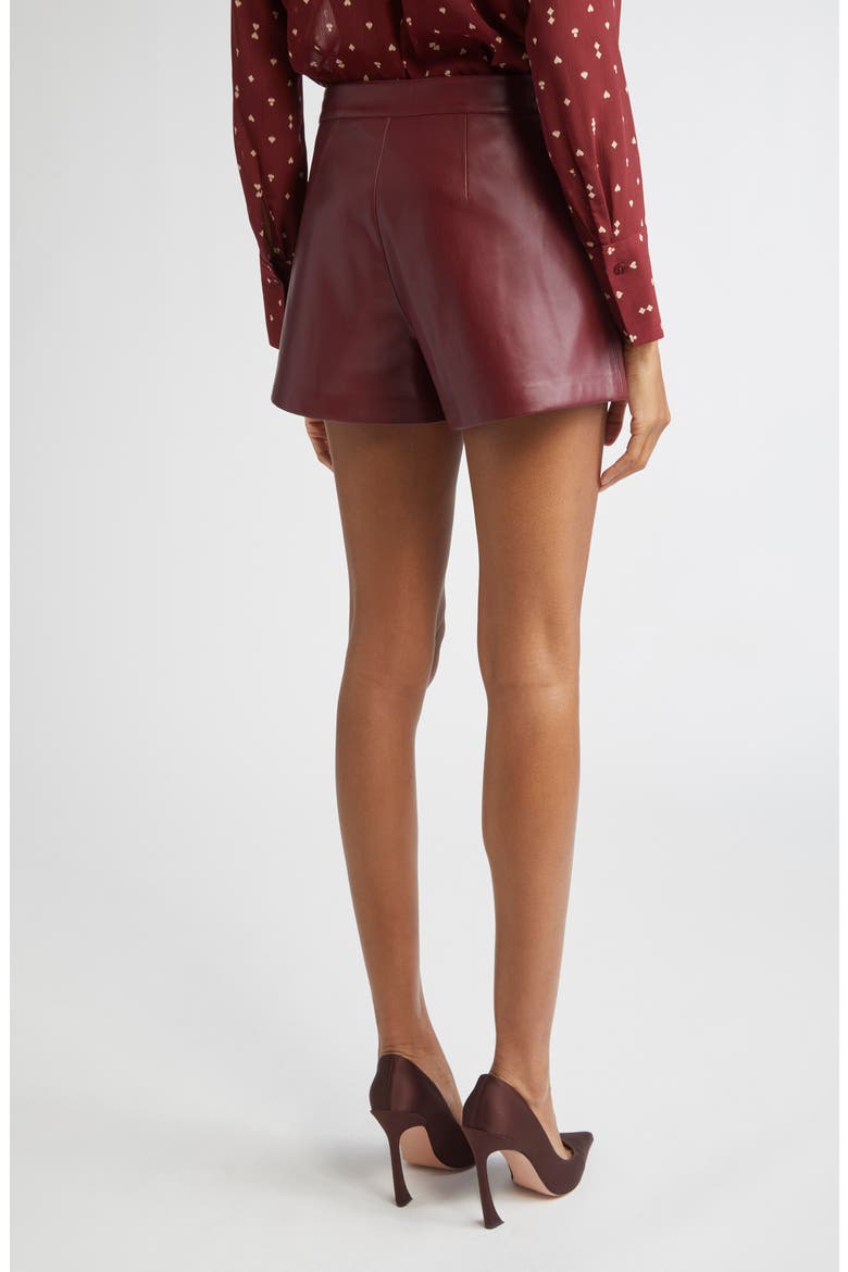 Dionne Faux Leather Shorts, Alternate, color, BLACK CHERRY