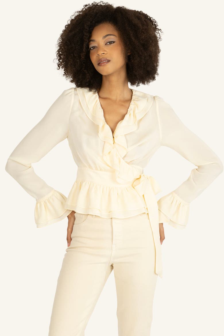 Noelle Blouse, Alternate, color, Crème