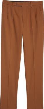 ZEGNA Pleat Front Cotton & Wool Pants
