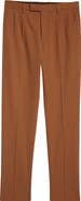 ZEGNA Pleat Front Cotton & Wool Pants