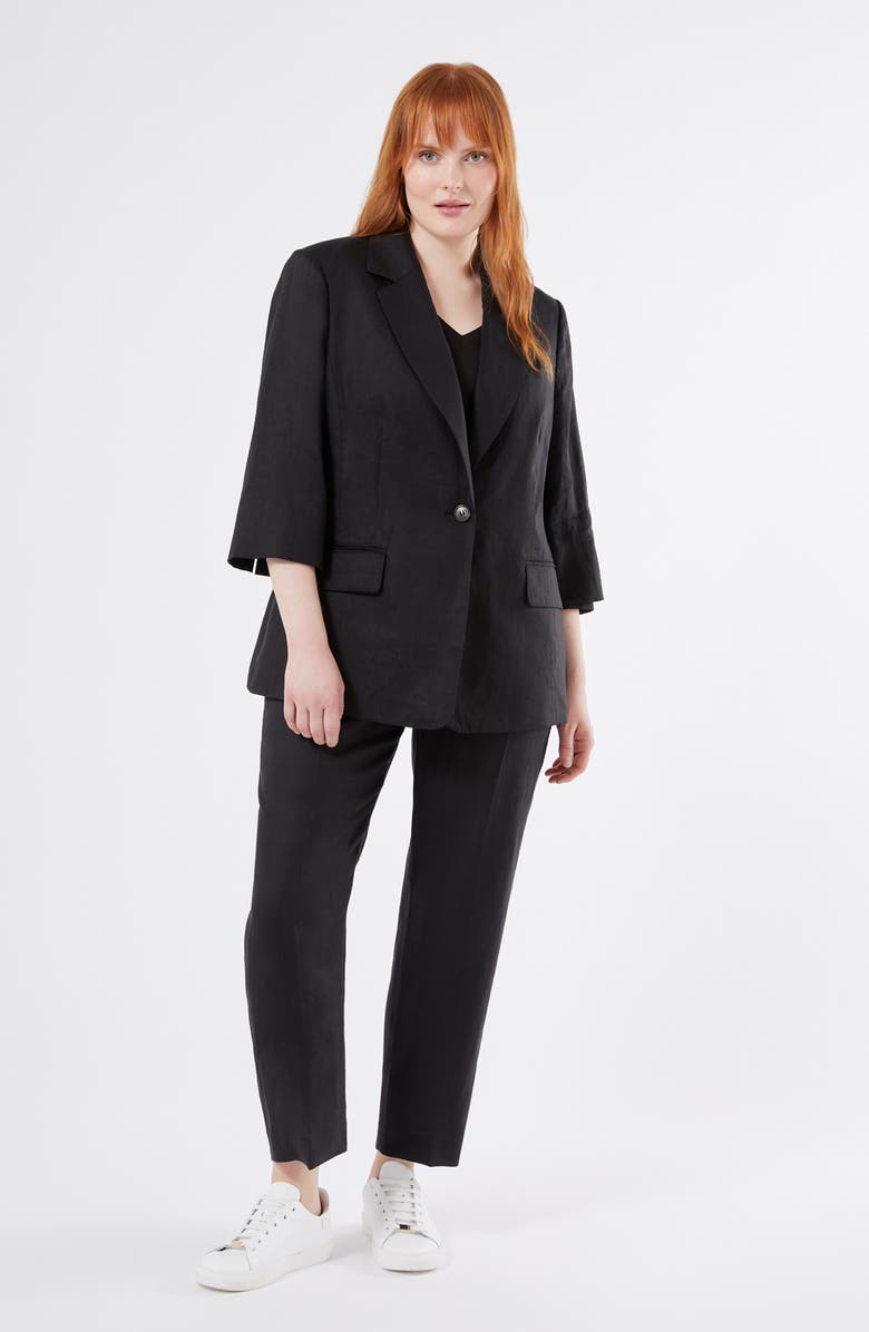 Marina Rinaldi Remo Straight Leg Linen Pants, Alternate, color, 