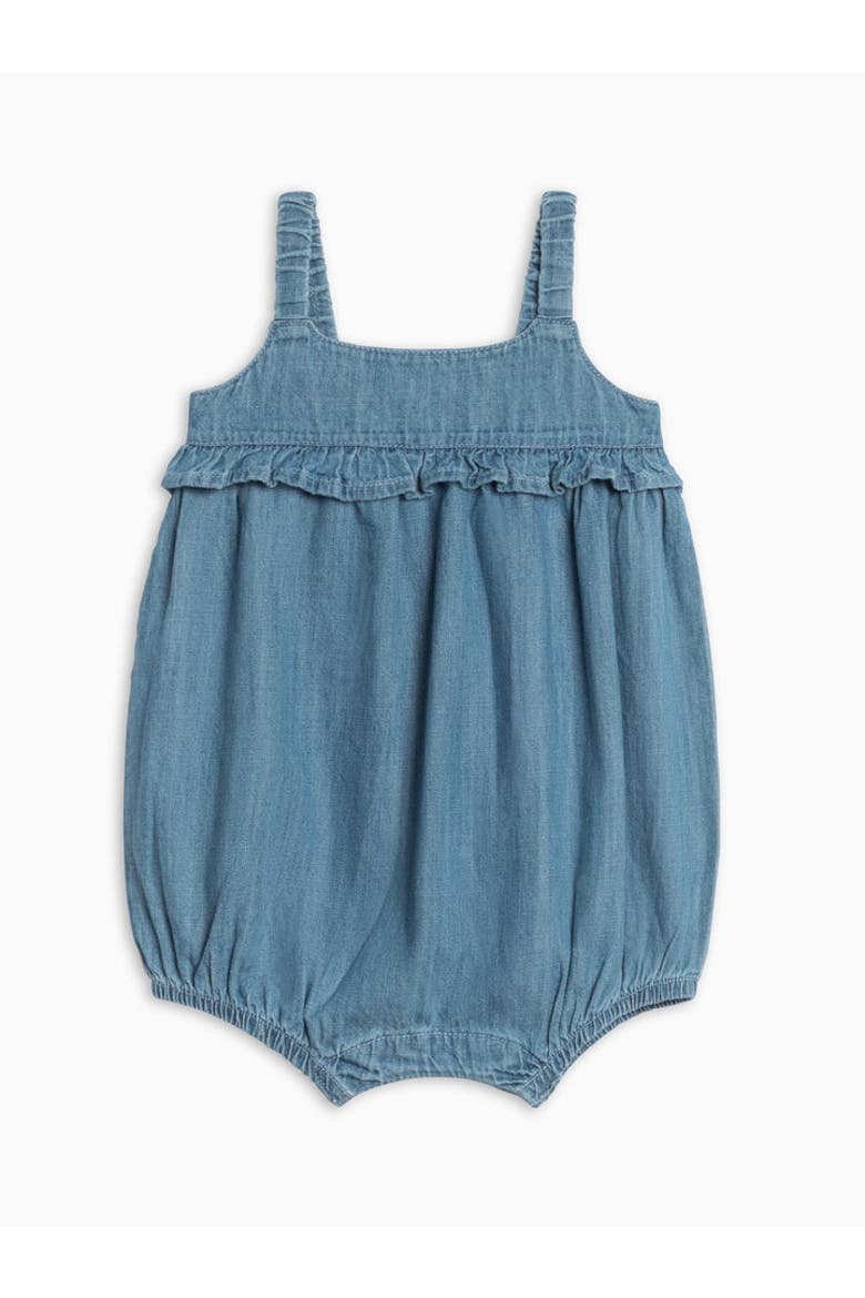 Organic Gemma Chambray Bubble Romper, Alternate, color, Chambray