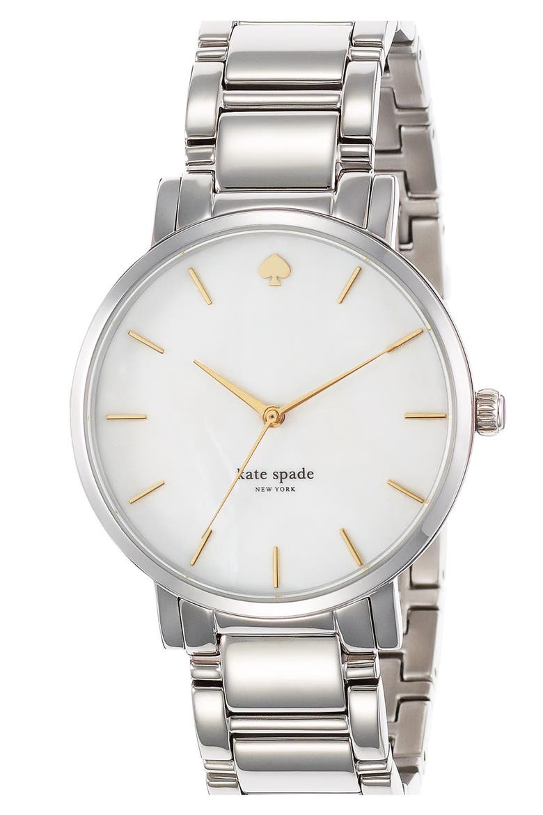 'gramercy grand' bracelet watch, 38mm, Alternate, color, SILVER