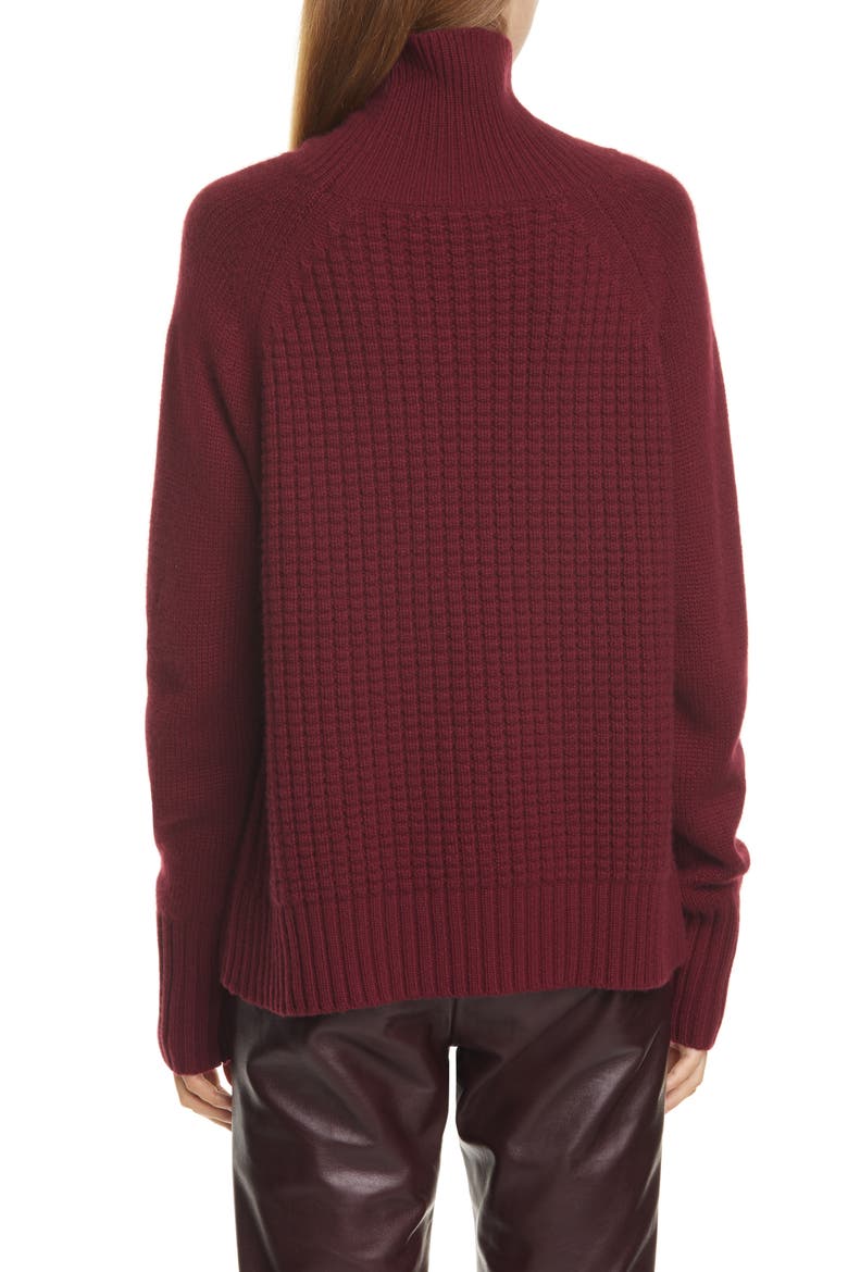 Houston Cashmere Turtleneck Sweater, Alternate, color, MERLOT