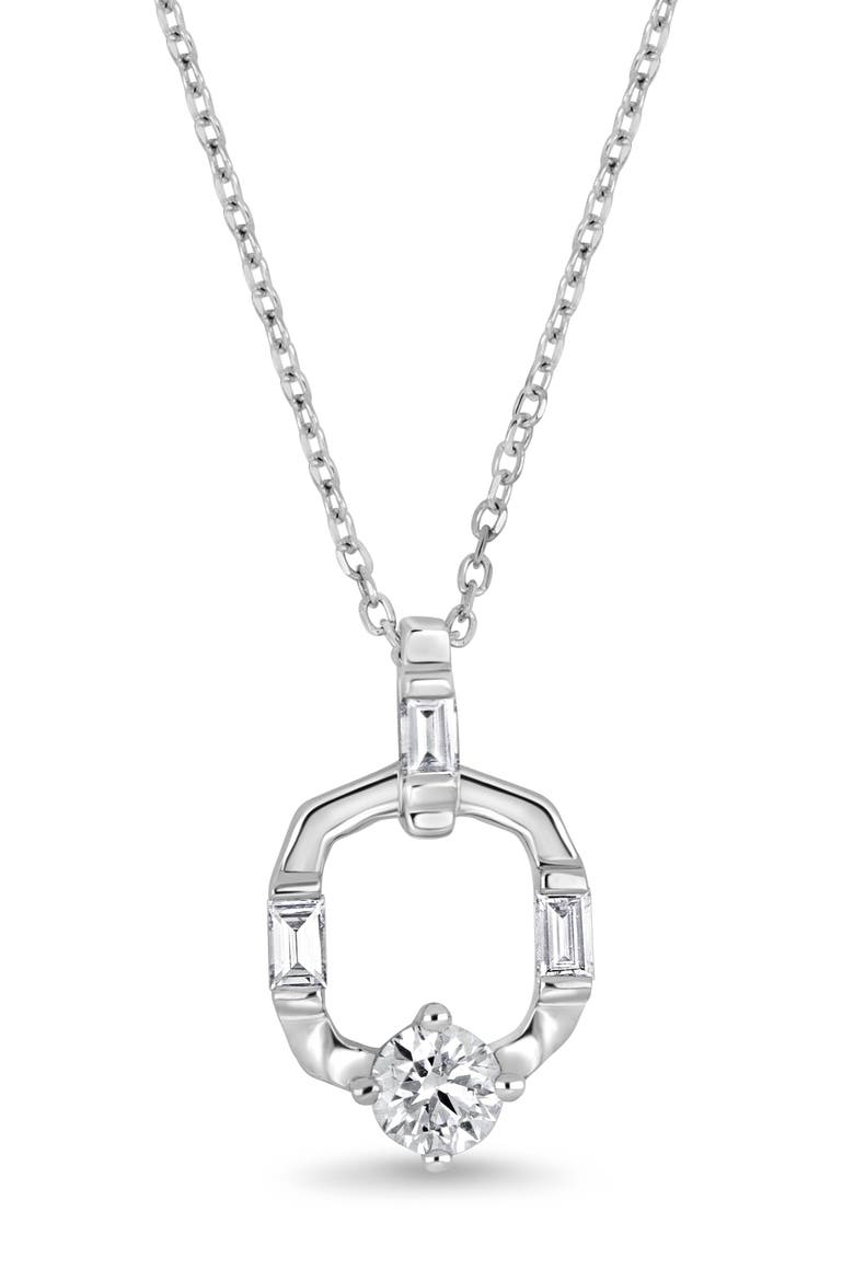 Maya 18K Gold Diamond Pendant Necklace, Alternate, color, 18KW