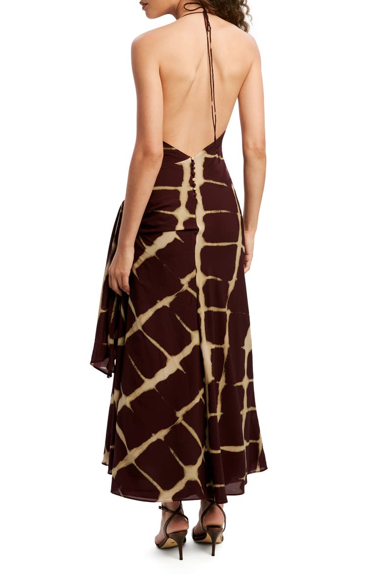 Cyrel Printed Maxi Dress, Alternate, color, BURGUNDY ABSTRACT CHECK