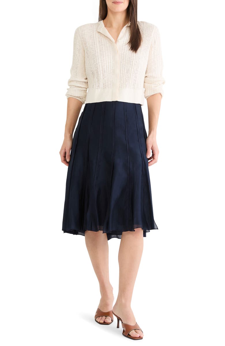 NIC+ZOE Batiste Flirt Ruffle A-Line Skirt, Alternate, color, Dark Indigo