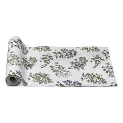 Herb Runner Multicolor Cotton Table Runner for Spring Decor