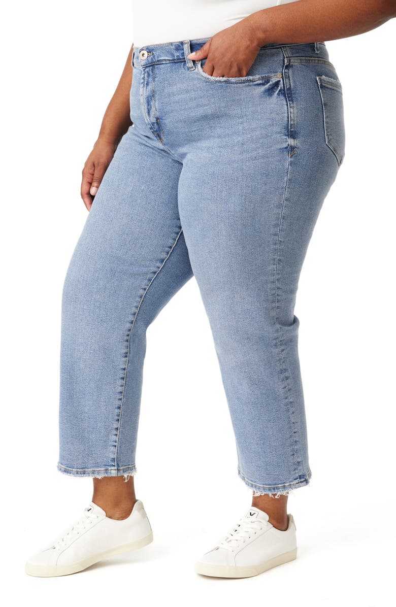 Kensie Ella High Waist Crop Slim Straight Leg Jeans, Alternate, color, Marina