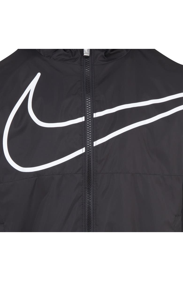 Nike Kids' Swoosh Fleece Lined Windrunner Jacket, Alternate, color, Black