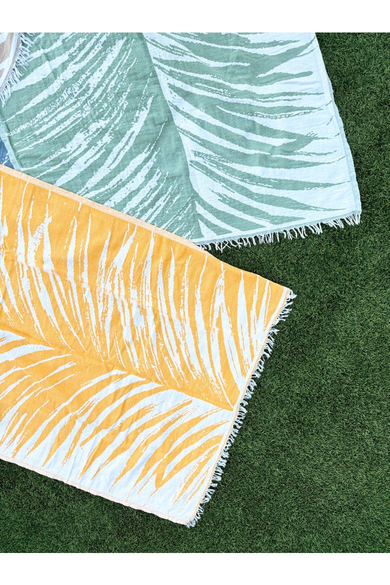 Tropical Turkish Cotton Beach Towel, Alternate, color, Peacock Blue
